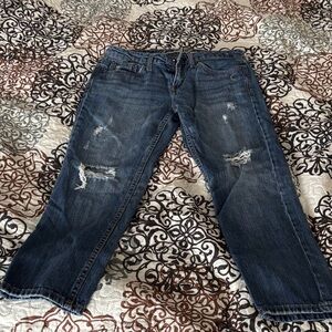 American Eagle Outfitters Women’s Dark Blue Distressed Jeans